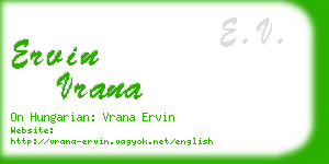 ervin vrana business card